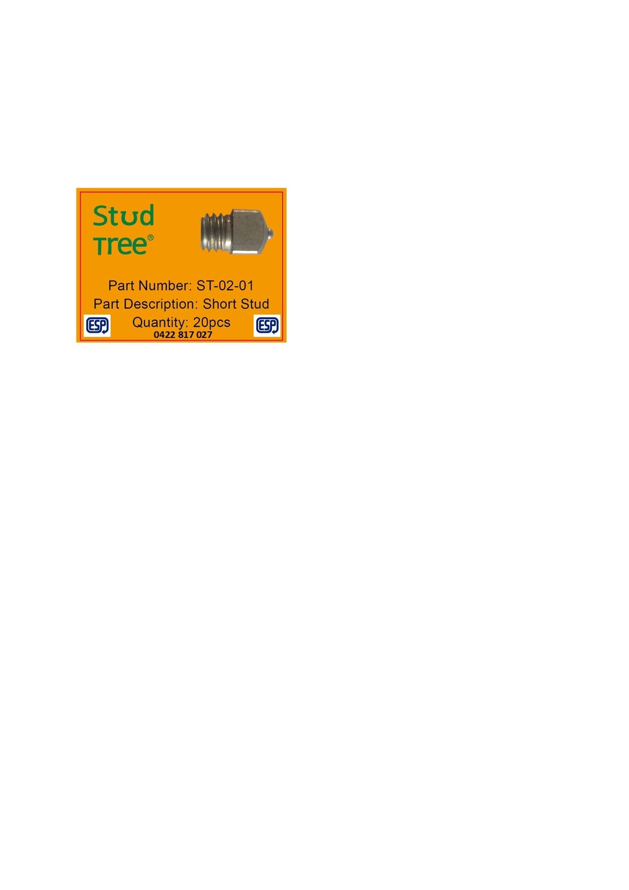 ST-02-01-20 - Short Road Stud - Box of 20